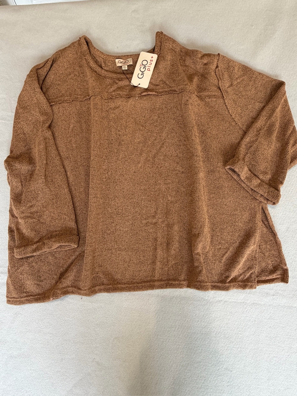 GiGio Plus + NEW Women's Boxy Side Slit Sweater